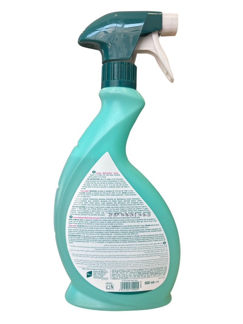 SANYTOL - NETTOYANT, DÉSINFECTANT MULTI-USAGE SANS JAVEL -500ML – Image 2