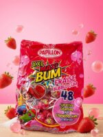 Sucettes XXL Maxi Bum Fraise – 48 pièces